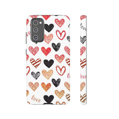 Samsung Galaxy Case: Hand-Drawn Hearts & Love