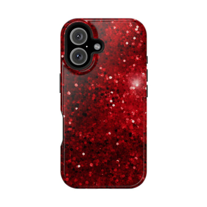 Crimson Glow Glitter MagSafe Case