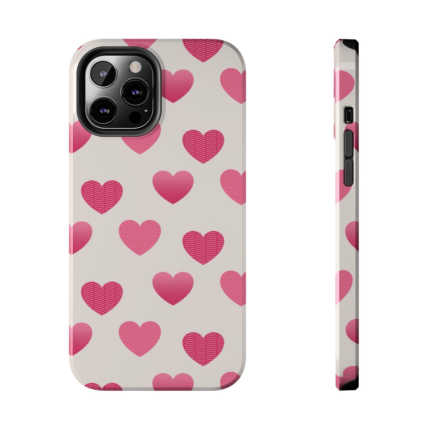 Textured Hearts iPhone Case