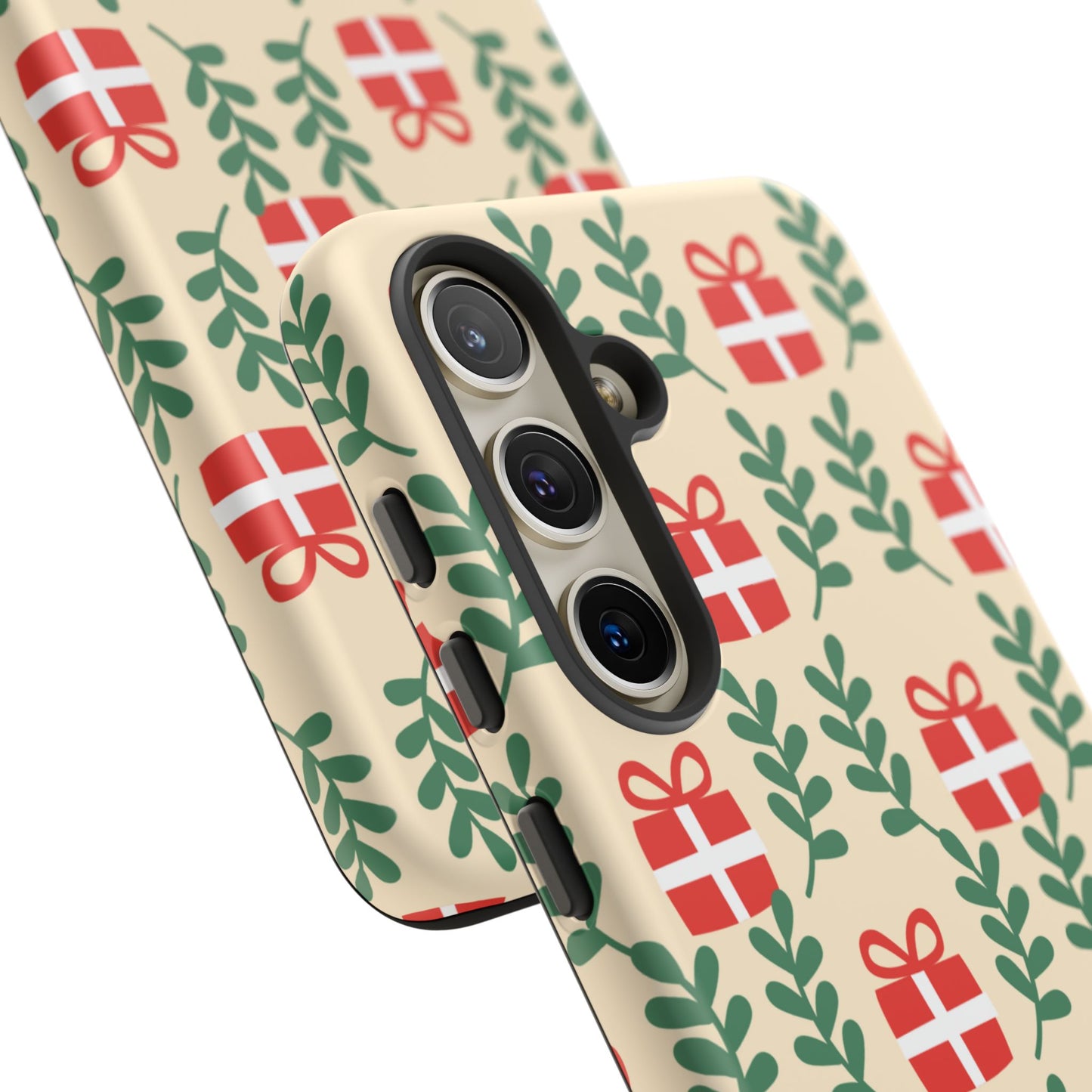 Samsung Galaxy Case: Holiday Cheer – Red Gifts & Green Leaves