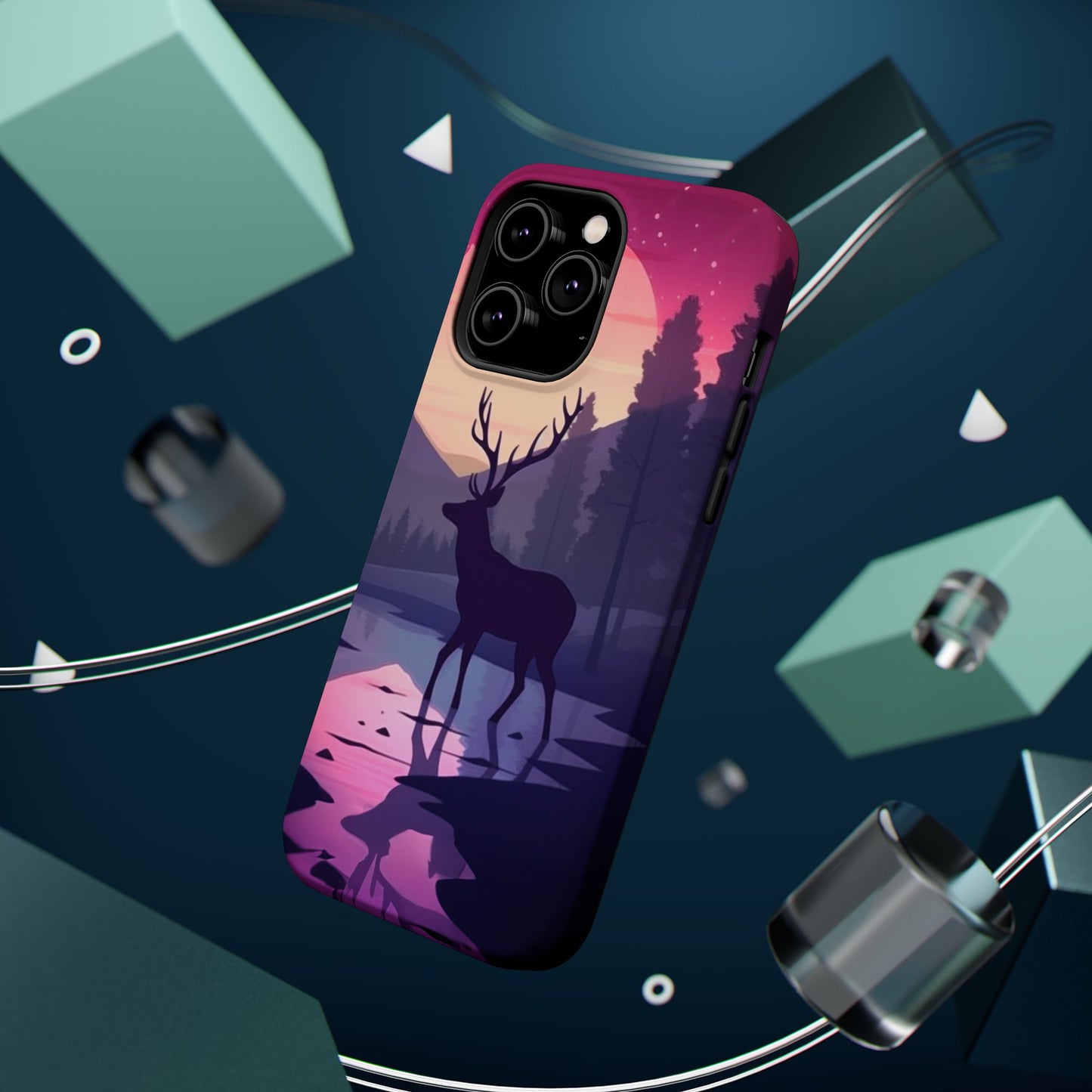 Twilight Elegance: Stag Reflection – MagSafe iPhone Case