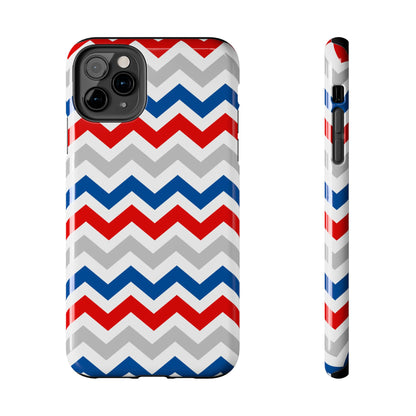 Patriotic Red, White & Blue Chevron – Geometric iPhone Case