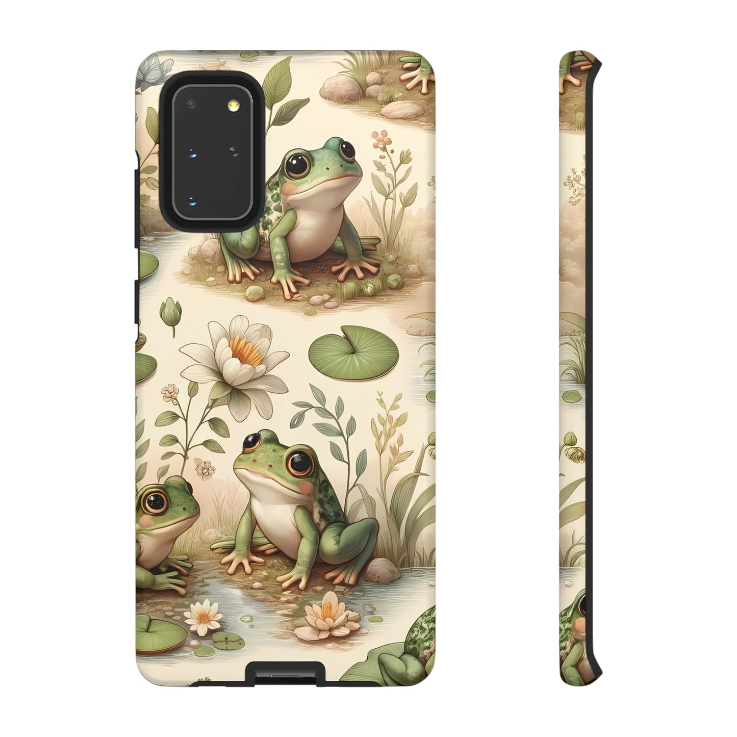 Cute Frogs Phone Case - Pond Pals Frolic - Charming Frog Lily Pad Phone Case for iPhone, Google & Samsung! Great Gift For Any Frog Lover!