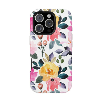 Blossoming Beauty – MagSafe Case with Pastel Floral Watercolor Design