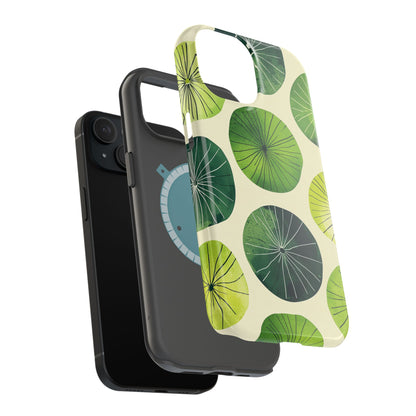 Watercolor Lily Pads MagSafe iPhone Case – Shockproof, Matte Finish, Dual-Layer Protection