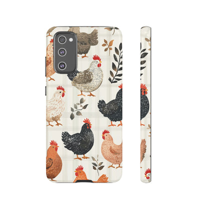 Samsung Galaxy Case: Vintage Chicken & Leaves – Farmhouse Style Case