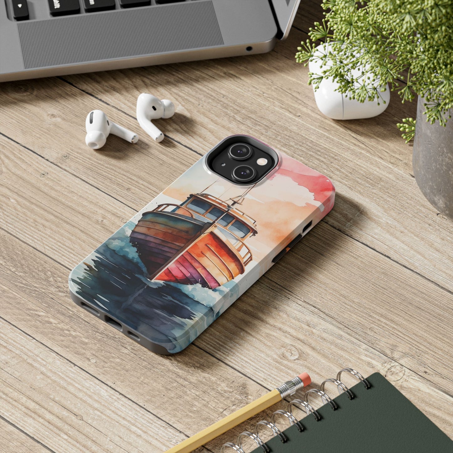 Sunset Sail Watercolor Boat – iPhone Series Case