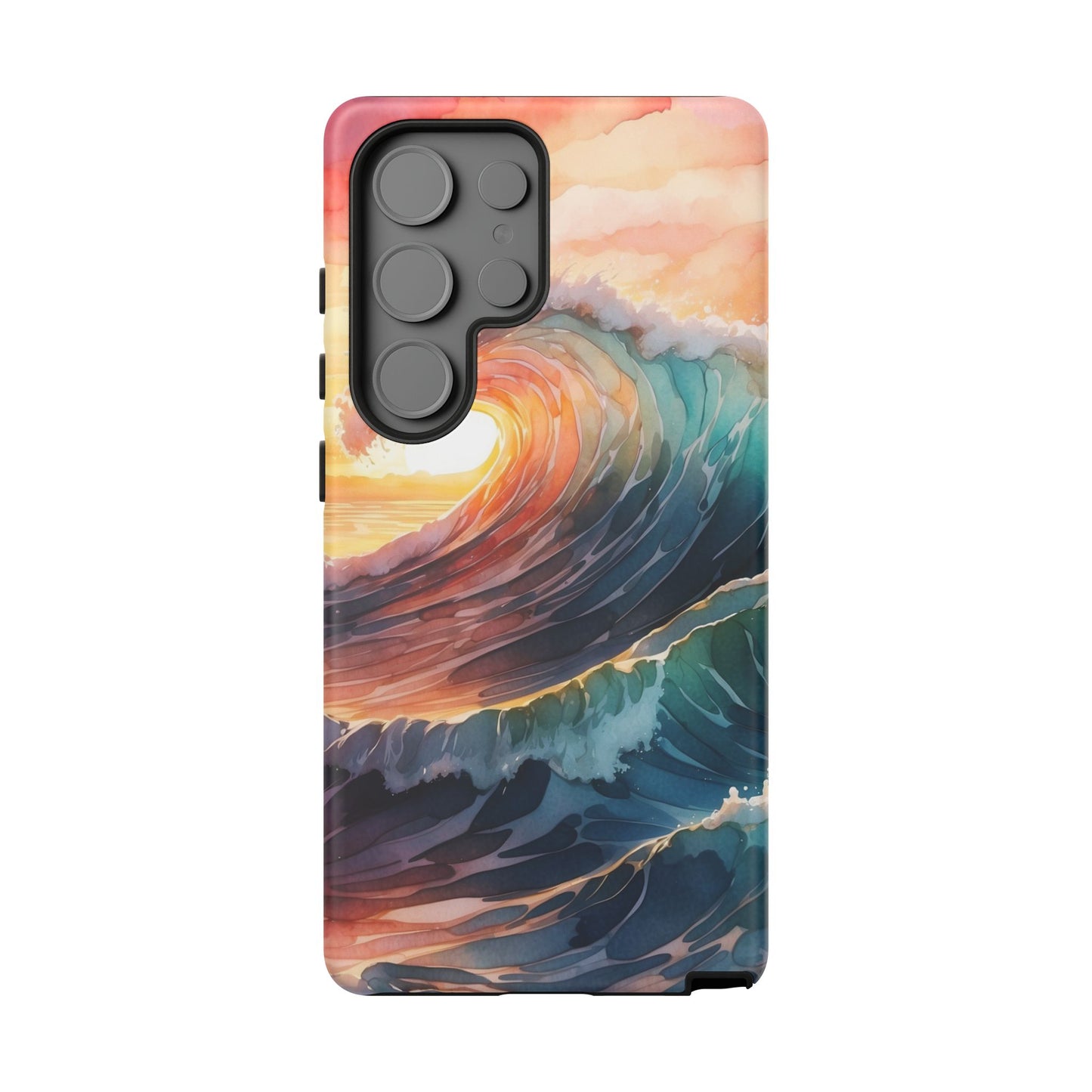 Ocean Sunrise Wave Samsung Galaxy Case – Vibrant Watercolor Wave Design