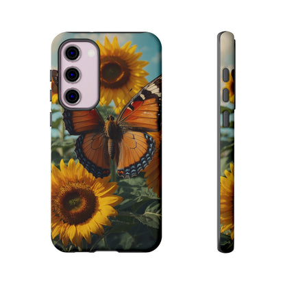 Vibrant Butterfly & Sunflower – Samsung Galaxy Case