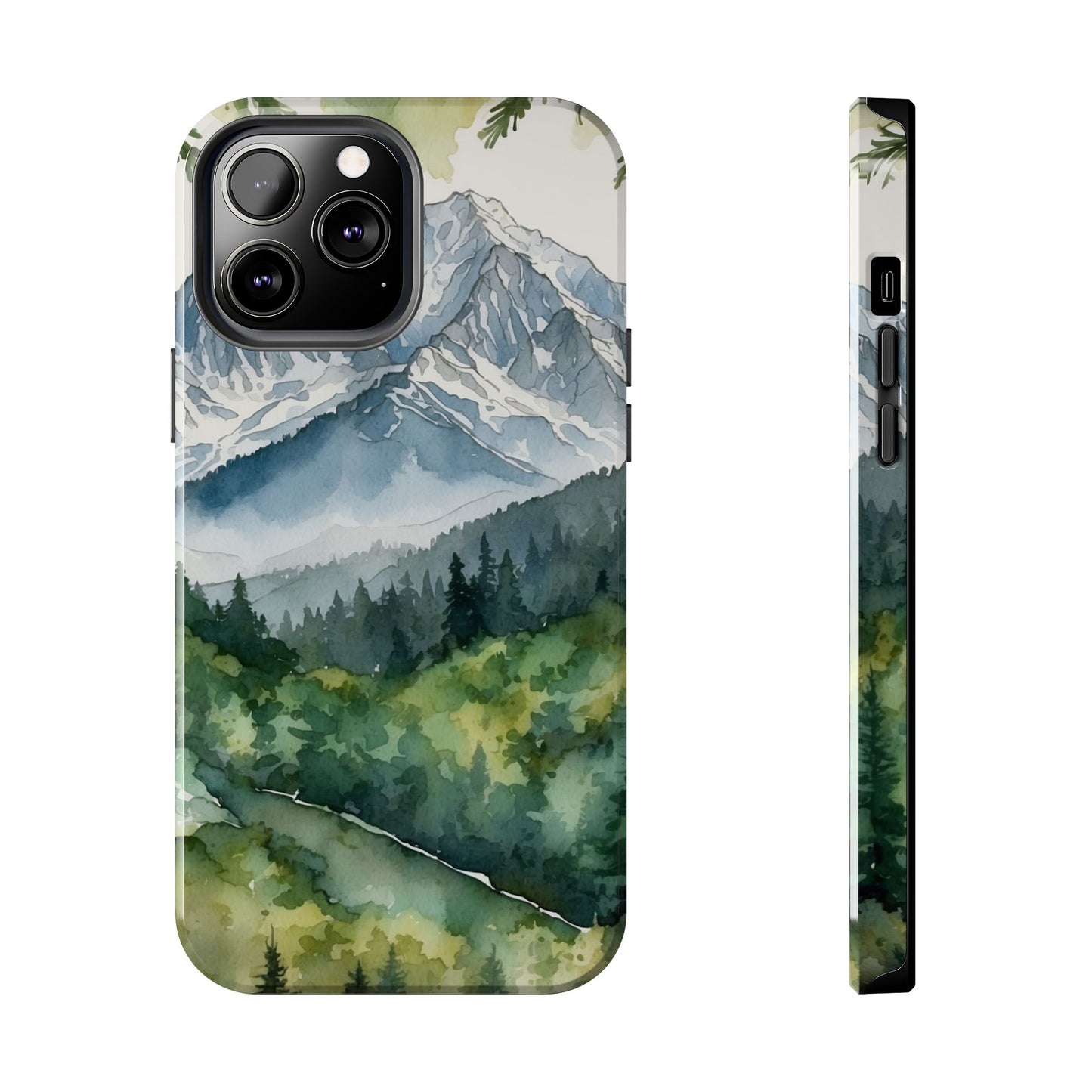 Watercolor Alpine Mountainscape - iPhone Case