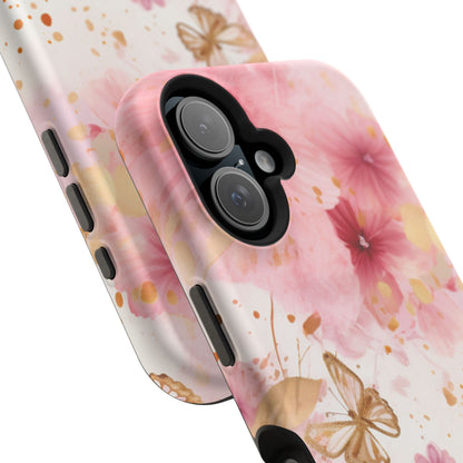 Blush Pink Floral Butterfly - MagSafe iPhone Case