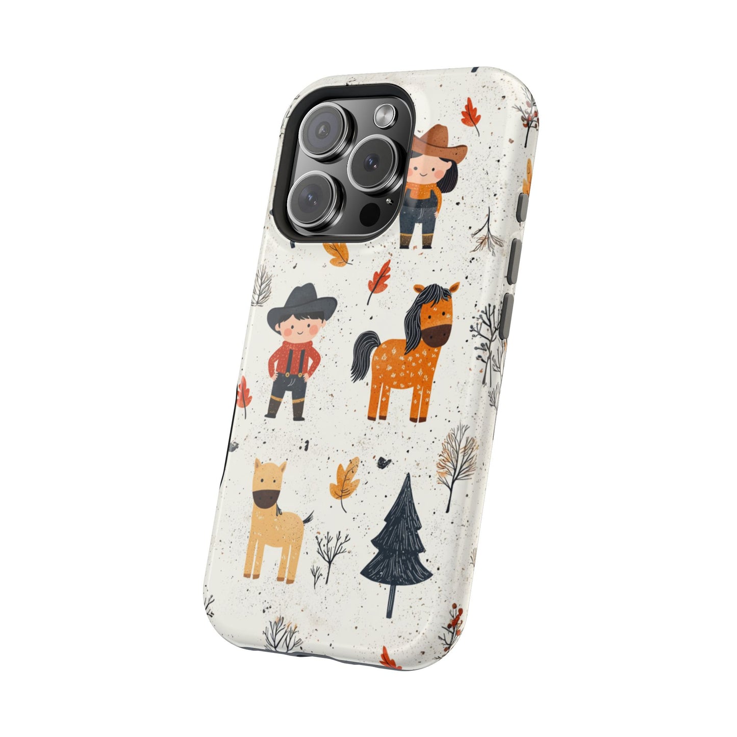 Cowboy Adventures Tough MagSafe iPhone Case – Cute Western Theme, Dual-Layer Protection