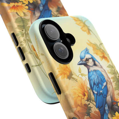 Blue Jay & Sunflowers Phone Case - Perfect Gift for Bird Lovers!