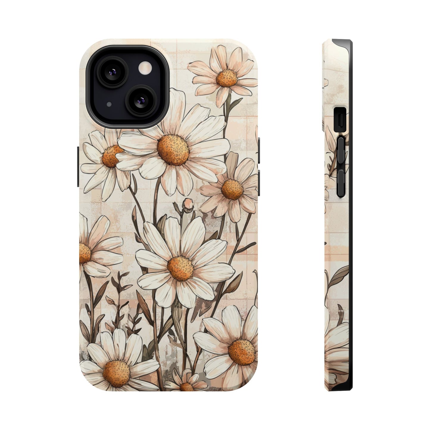 Pastel Daisy MagSafe iPhone Case - Elegant Floral Protective Cover