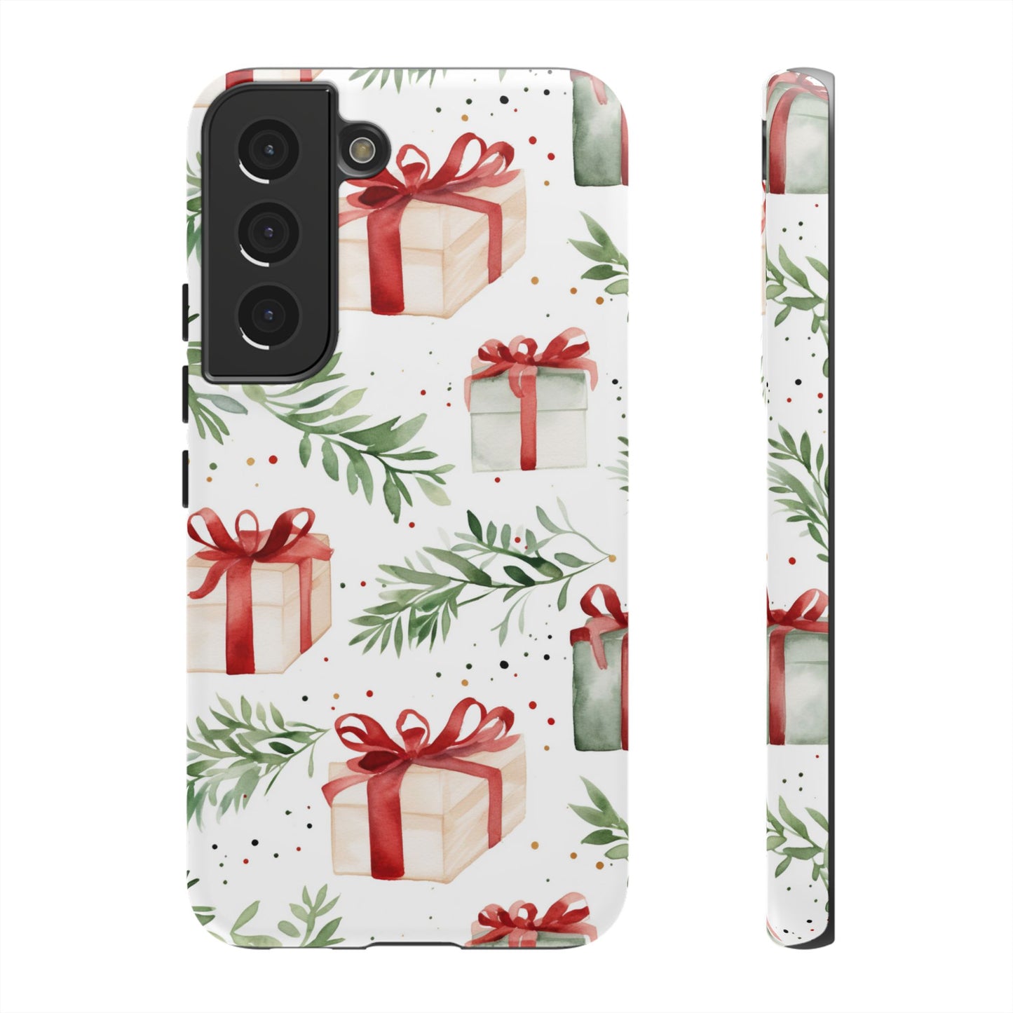 Watercolor Holiday Gifts & Greenery - Samsung Galaxy Series Case