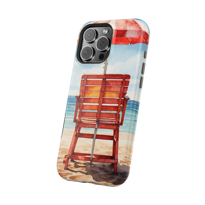 Beachfront Sunset Lounge MagSafe iPhone Case – Rearview Edition