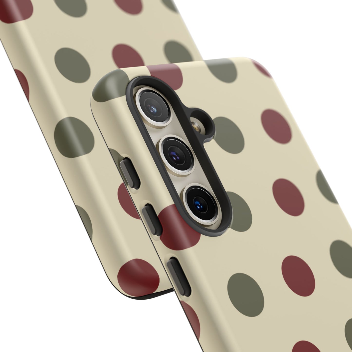 Red & Green Polka Dots on Cream – Samsung Galaxy Case