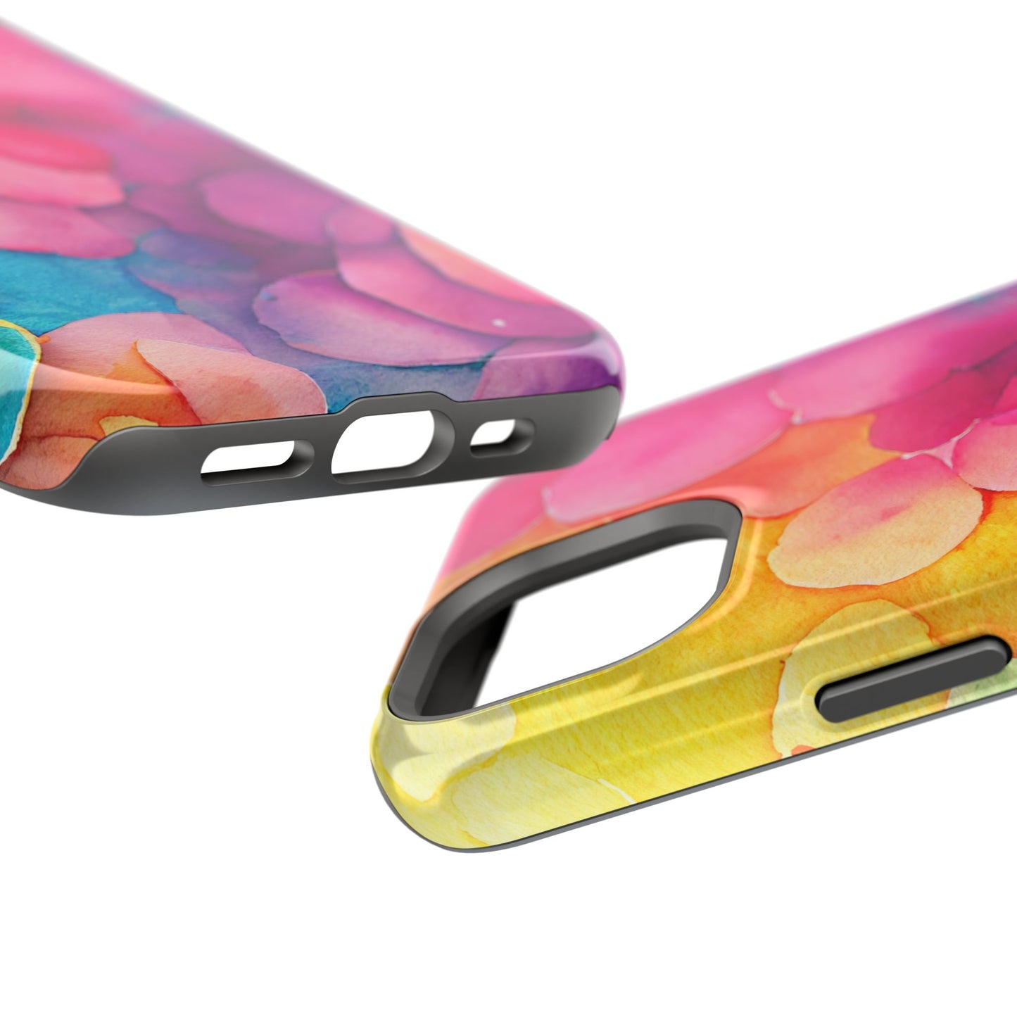 Sunset Petals Watercolor MagSafe iPhone Case – Slim Design, Glossy Finish