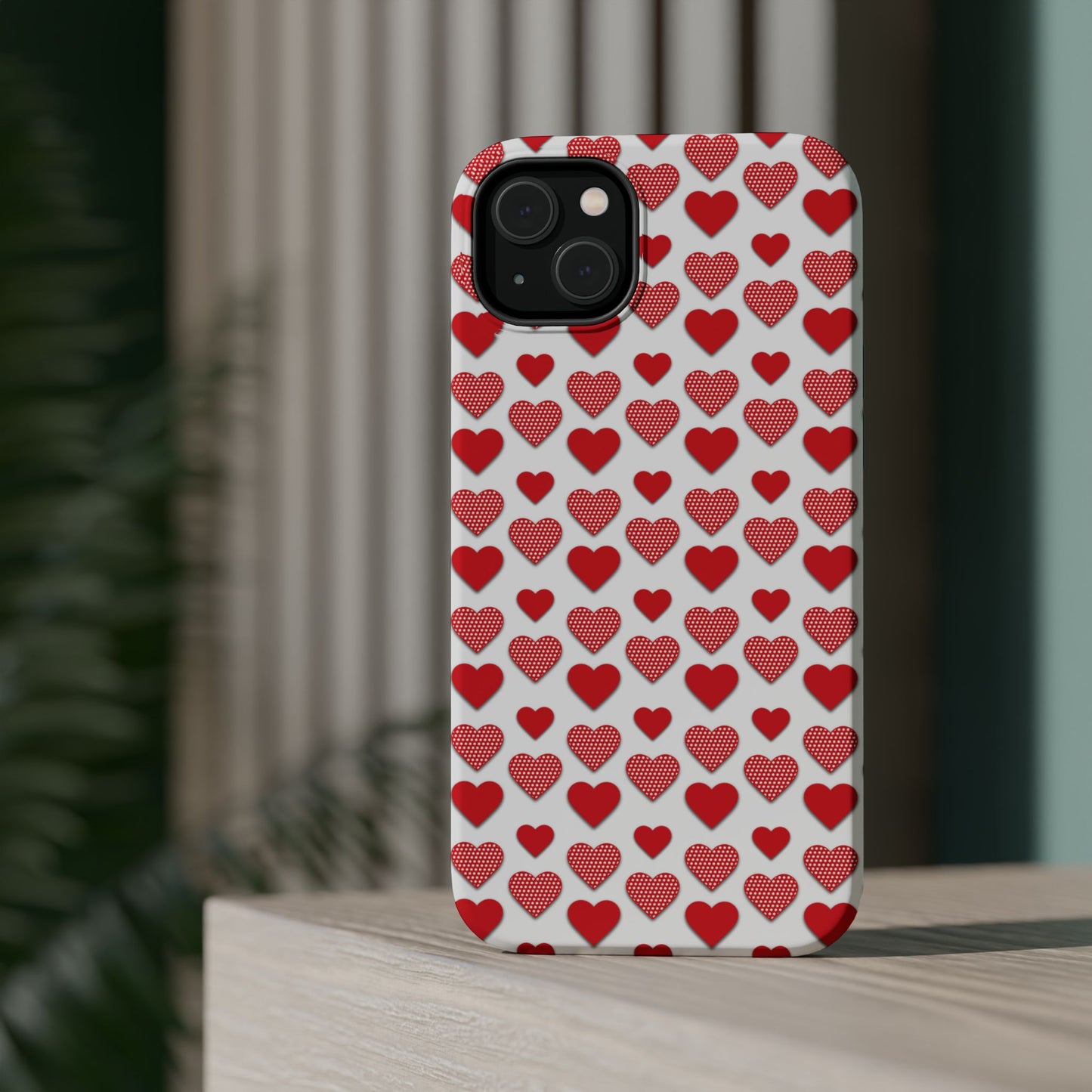 Red & Polka Dot Hearts MagSafe Case