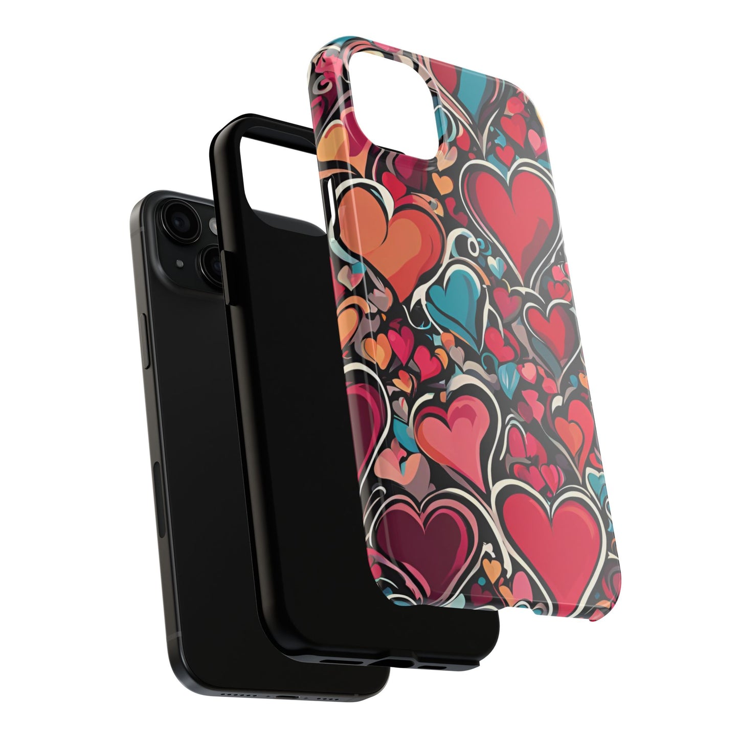 Vibrant Multicolor Heart Art – iPhone Case