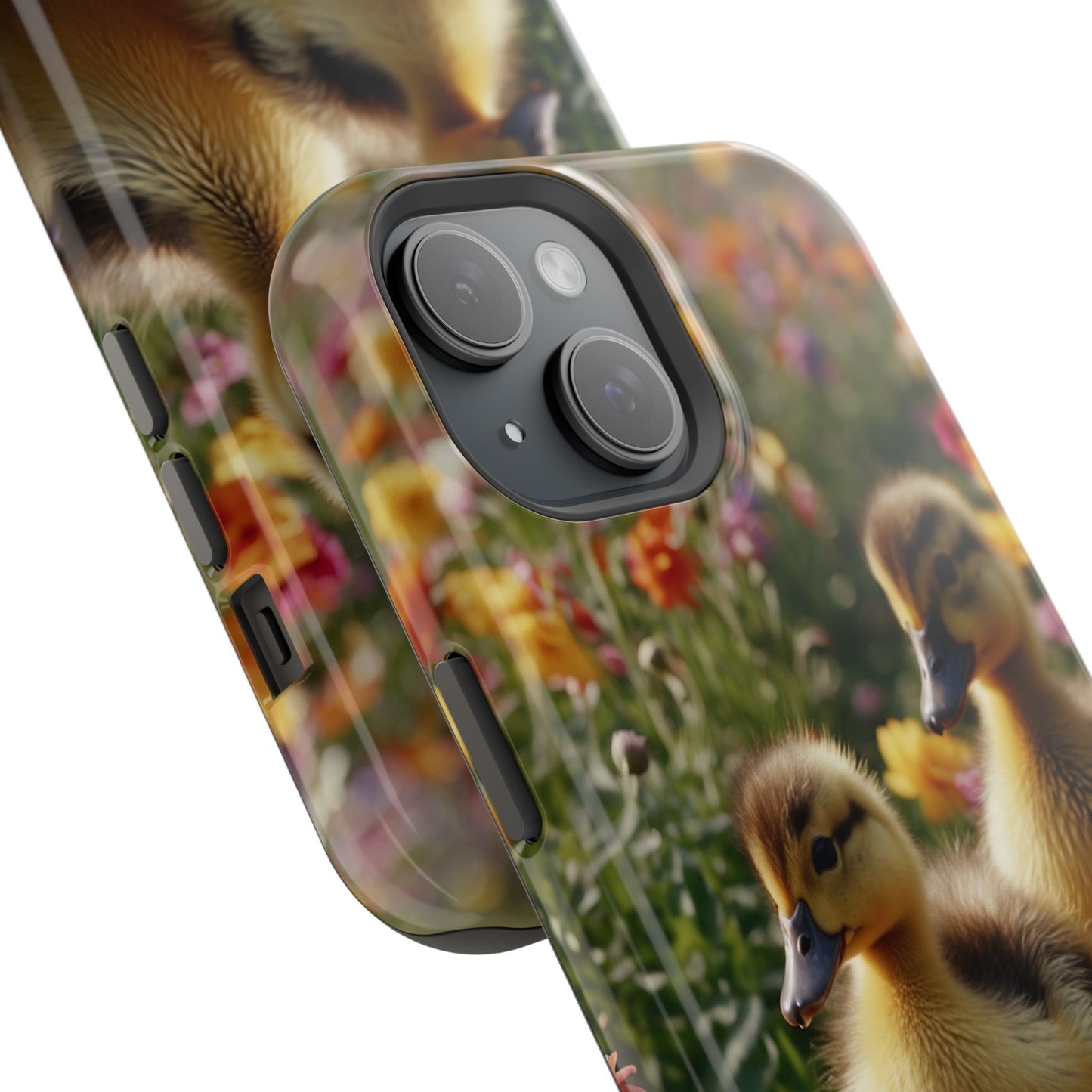 Charming Ducklings in Floral Garden - MagSafe iPhone Case