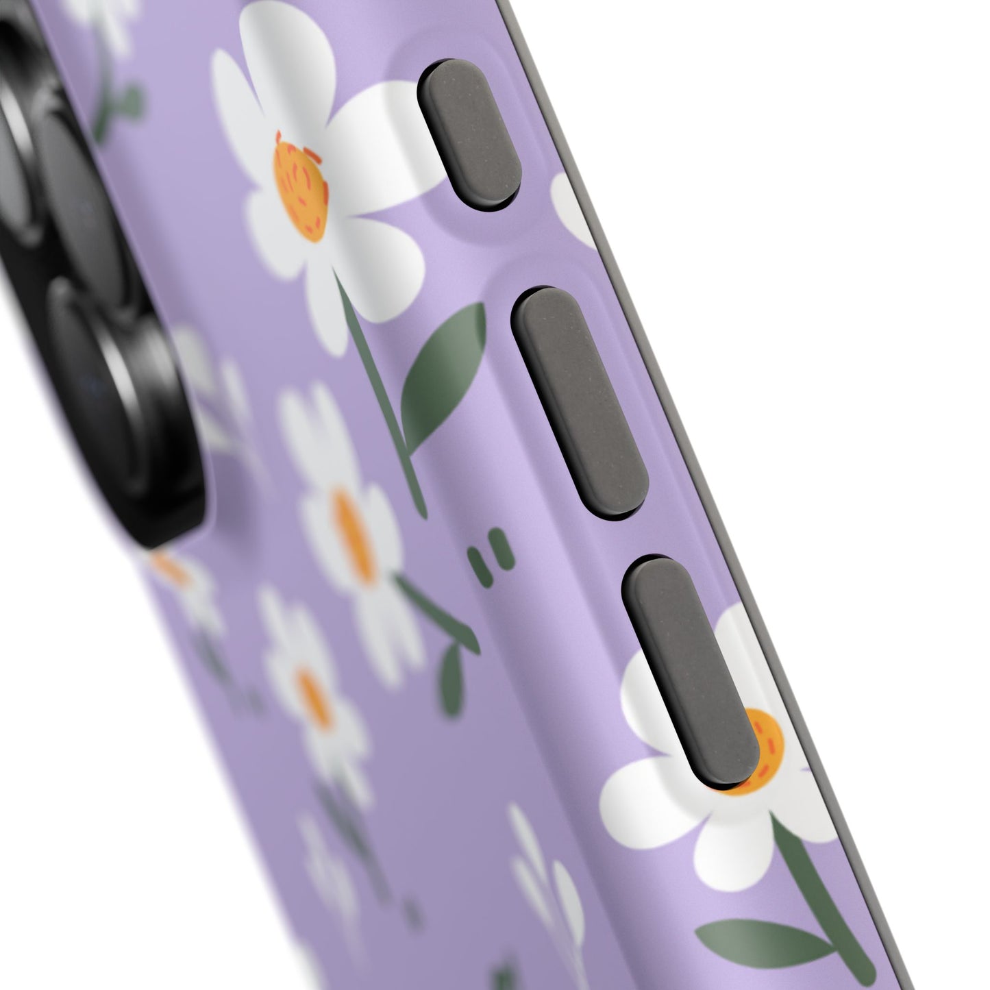 Purple Daisy Garden MagSafe  iPhone Case – Soft Lavender Background, Shockproof Protection with Slim Fit