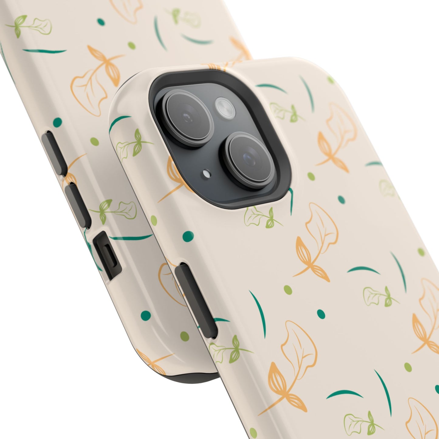 Soft Pastel Abstract Floral Tough MagSafe iPhone Case – Playful Minimalist Design with Dual-Layer Protection