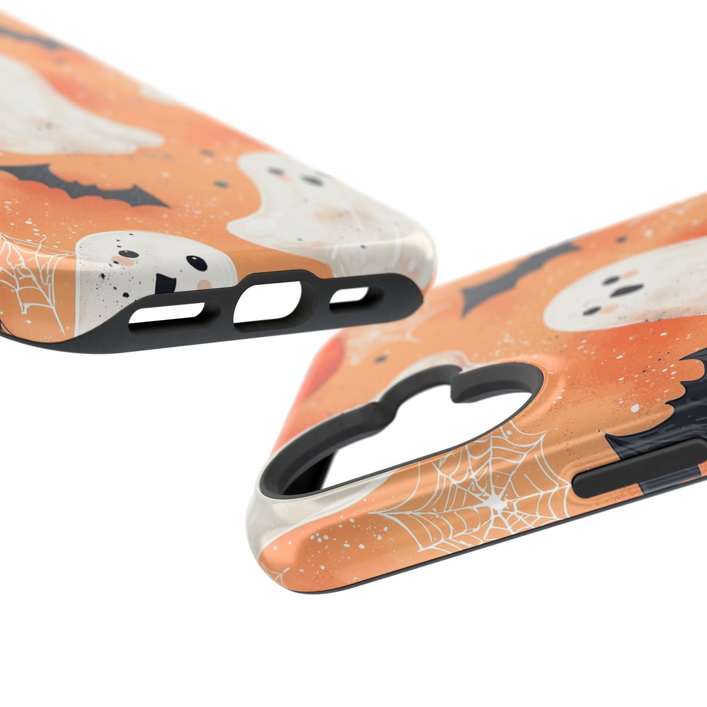 Spooky Cute Ghost MagSafe iPhone Case – Halloween Ghosts, Pumpkins, Bats & Cobwebs Design