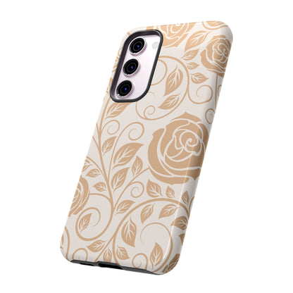 Vintage Rose Vine Tough Samsung Galaxy Case – Elegant Floral Pattern with Dual-Layer Protection