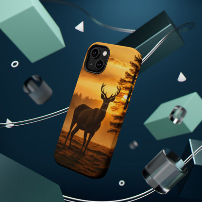 Sunset Majesty: Regal Stag – MagSafe iPhone Case