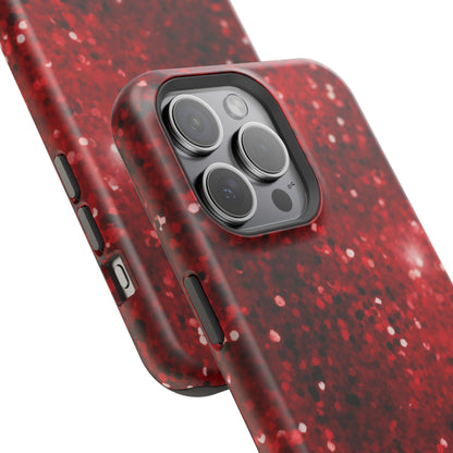 Crimson Glow Glitter MagSafe Case