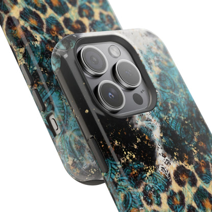 Turquoise Paisley Cowhide Leopard - MagSafe iPhone Series Case