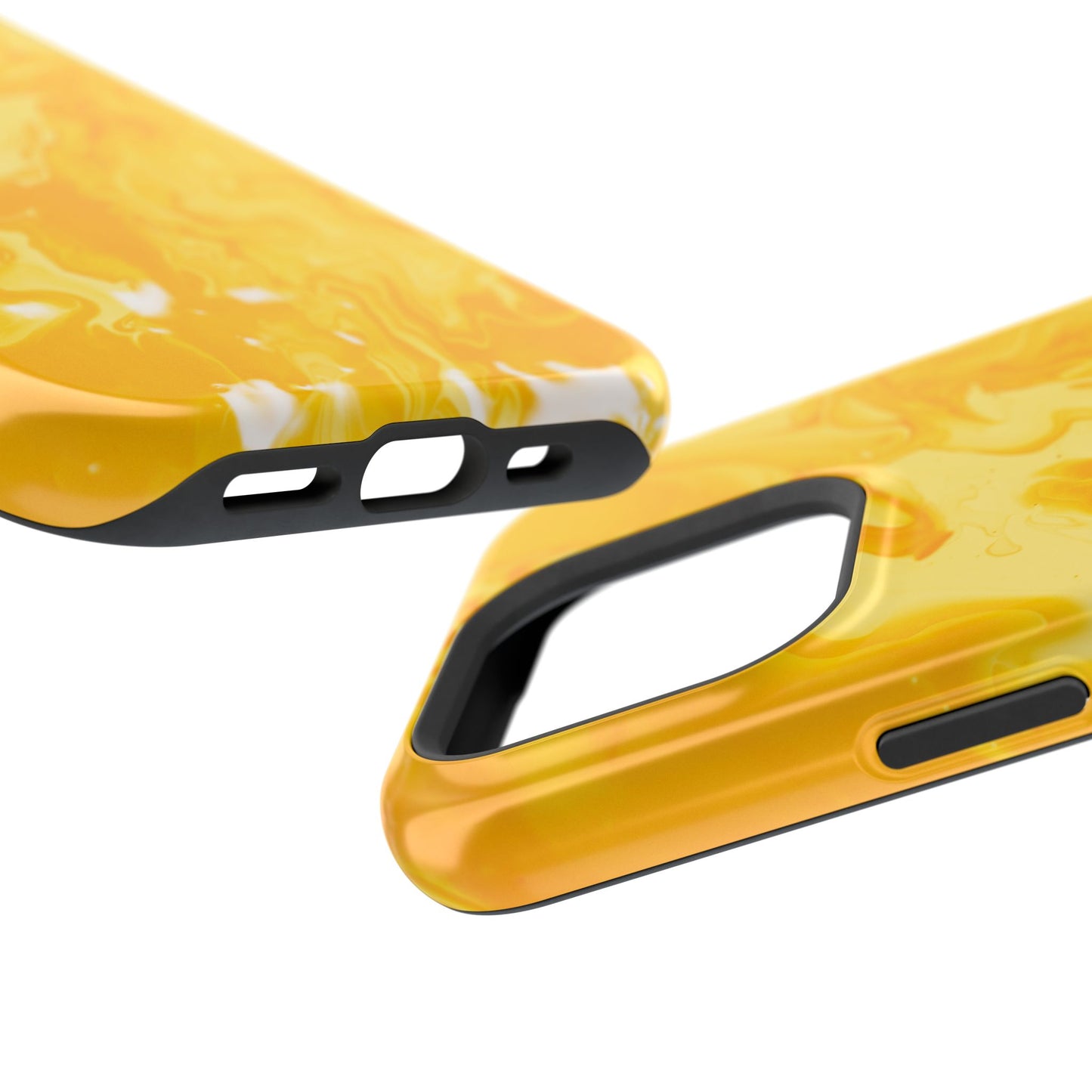 Luxe Yellow Marble MagSafe iPhone Case – Bold Golden Elegance with Magnetic Precision