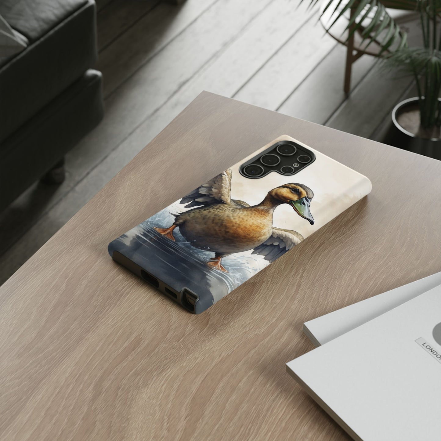 Graceful Duck in Watercolor Scene - Samsung Galaxy Case