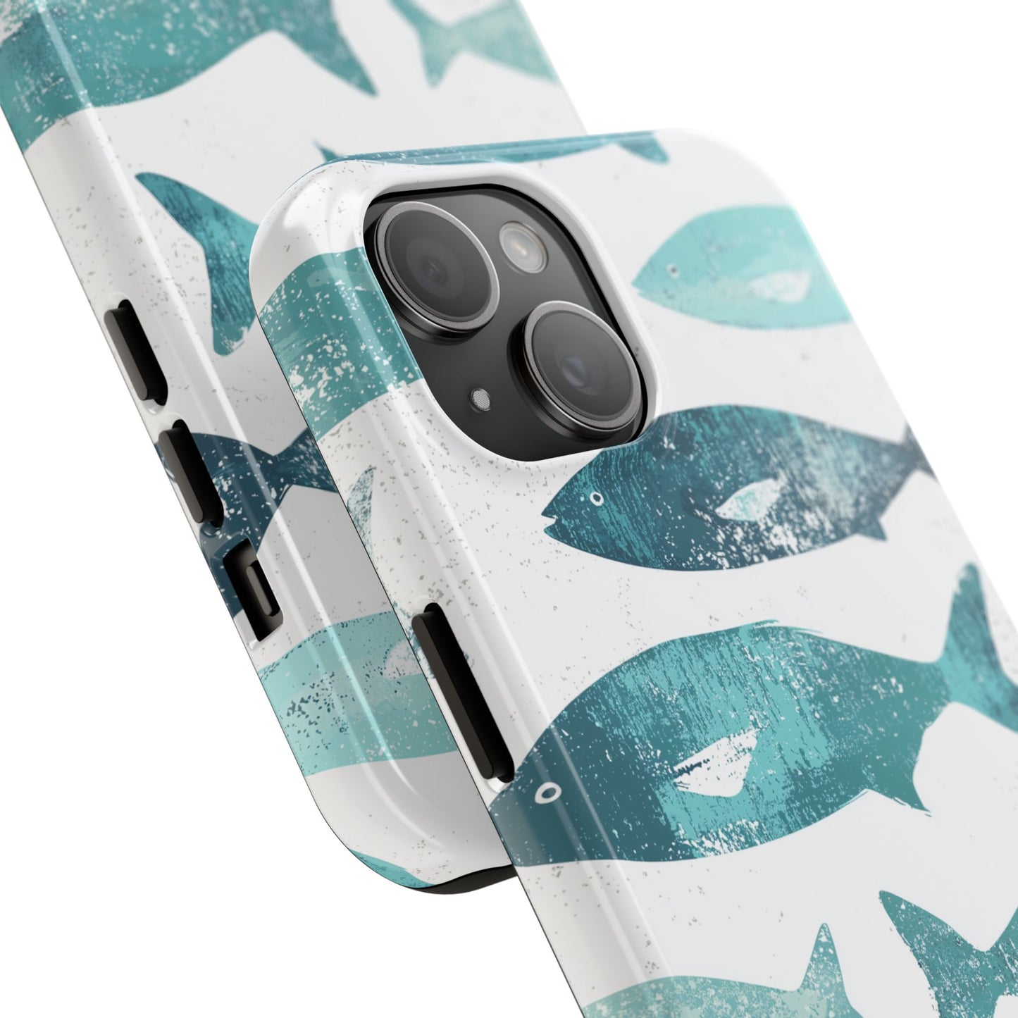 Vintage Blue Fish Print - iPhone Series Case