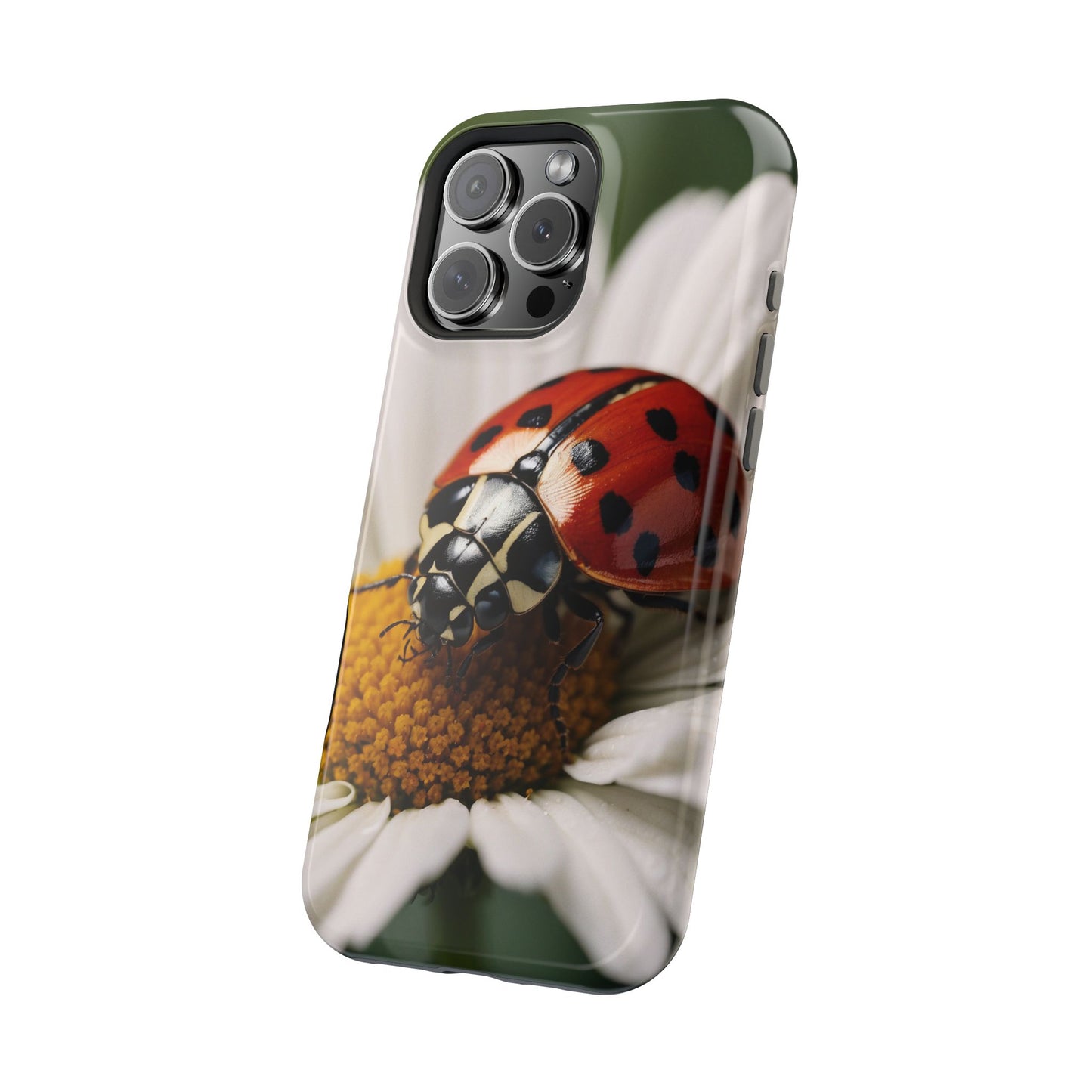 MagSafe iPhone Case: Ladybug on White Daisy