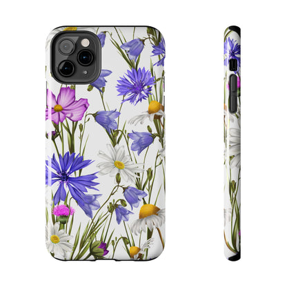 Wildflower Meadow iPhone Case – Purple, Blue, and White Floral Design