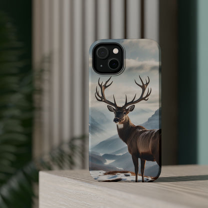 Alpine Majesty: Stag in Snow – MagSafe iPhone Case