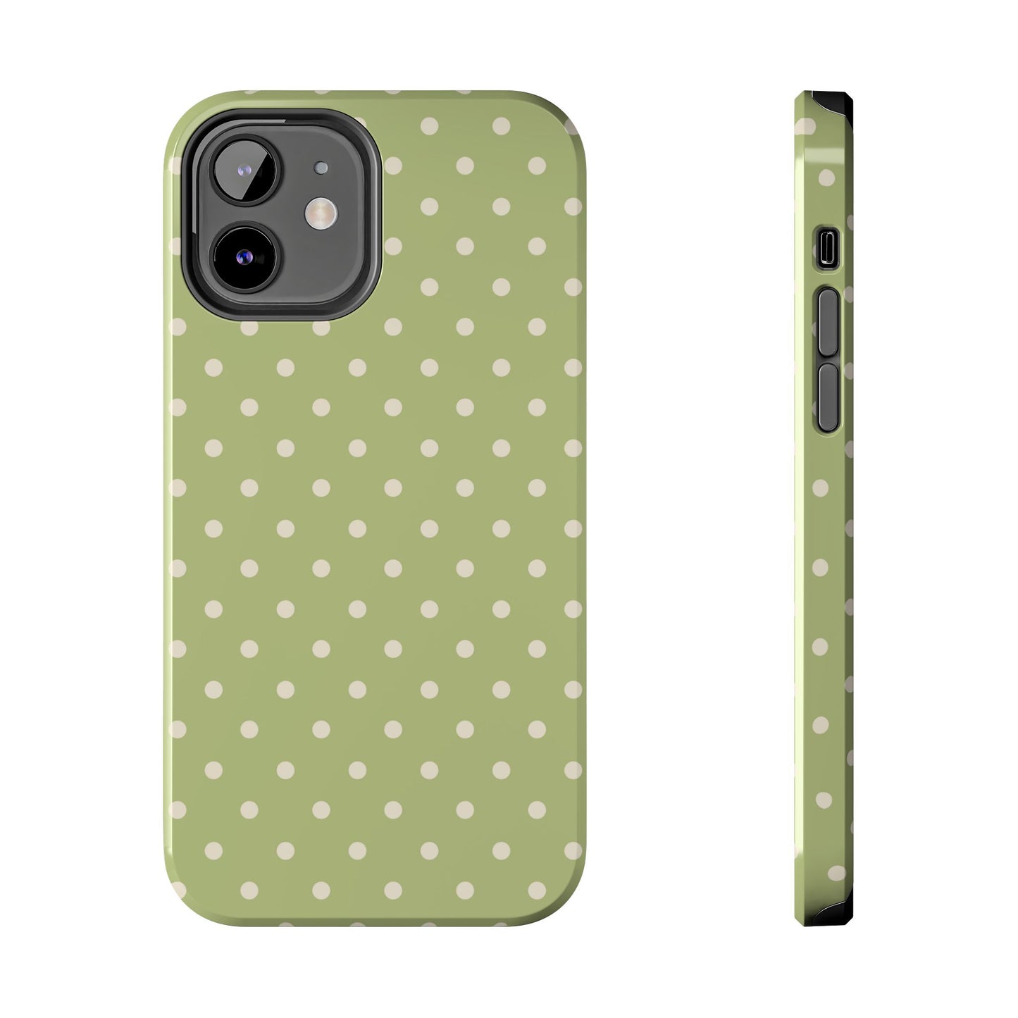 Sage Green Polka Dots – iPhone Case