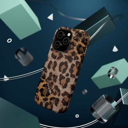 Vintage Distressed Leopard Print - MagSafe iPhone Series Case