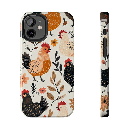 iPhone Case: Cluckin' Vintage – Chickens & Leaves