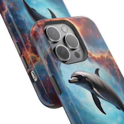 Cosmic Dolphin Space Vibes - MagSafe-Compatible Case