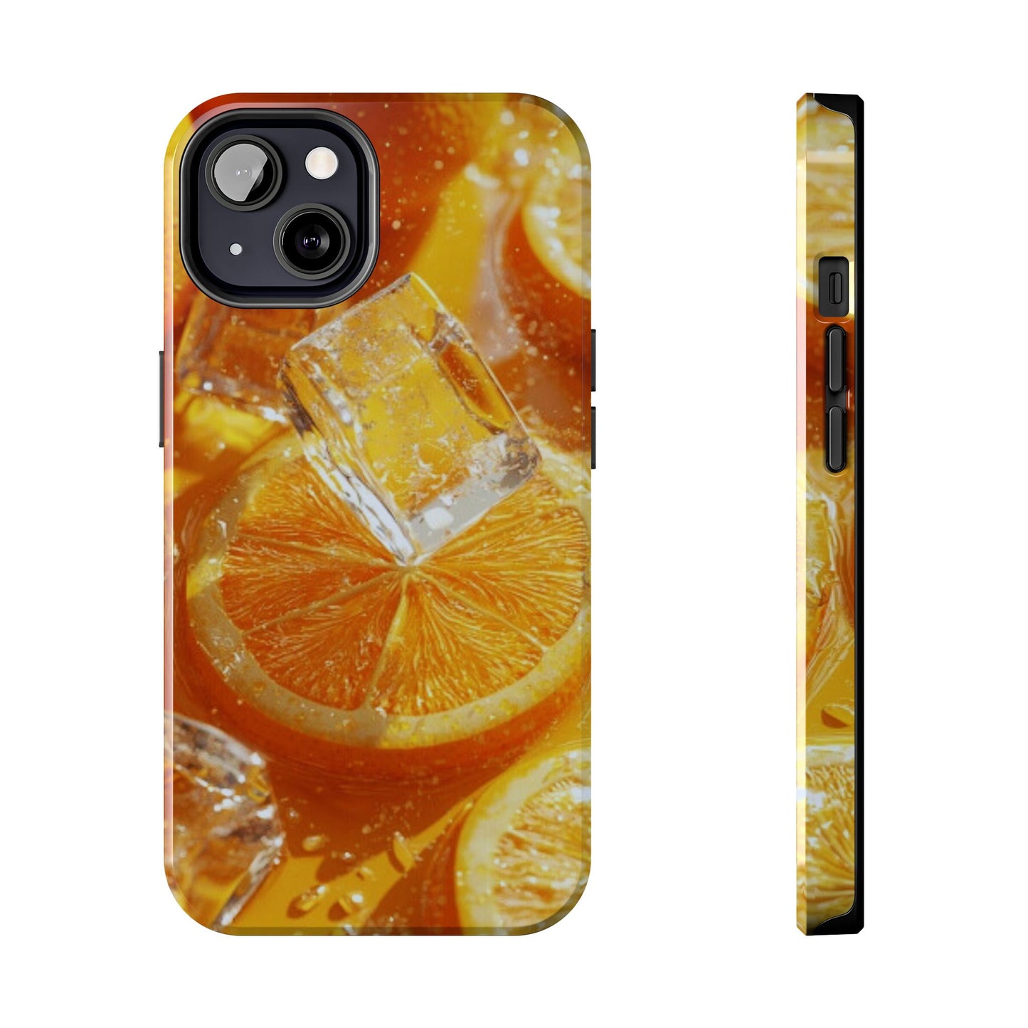 Citrus Orange Splash iPhone Case – Dual-Layer Tough Protection, Vibrant Summer Design