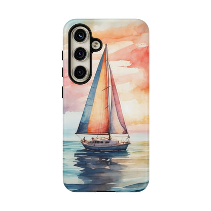 Sailboat Sunset Samsung Galaxy Case – Vibrant Watercolor Design