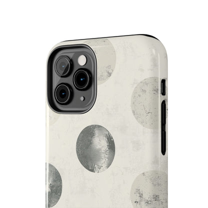 Vintage Polka Dot iPhone Case - Neutral Retro Protective Cover