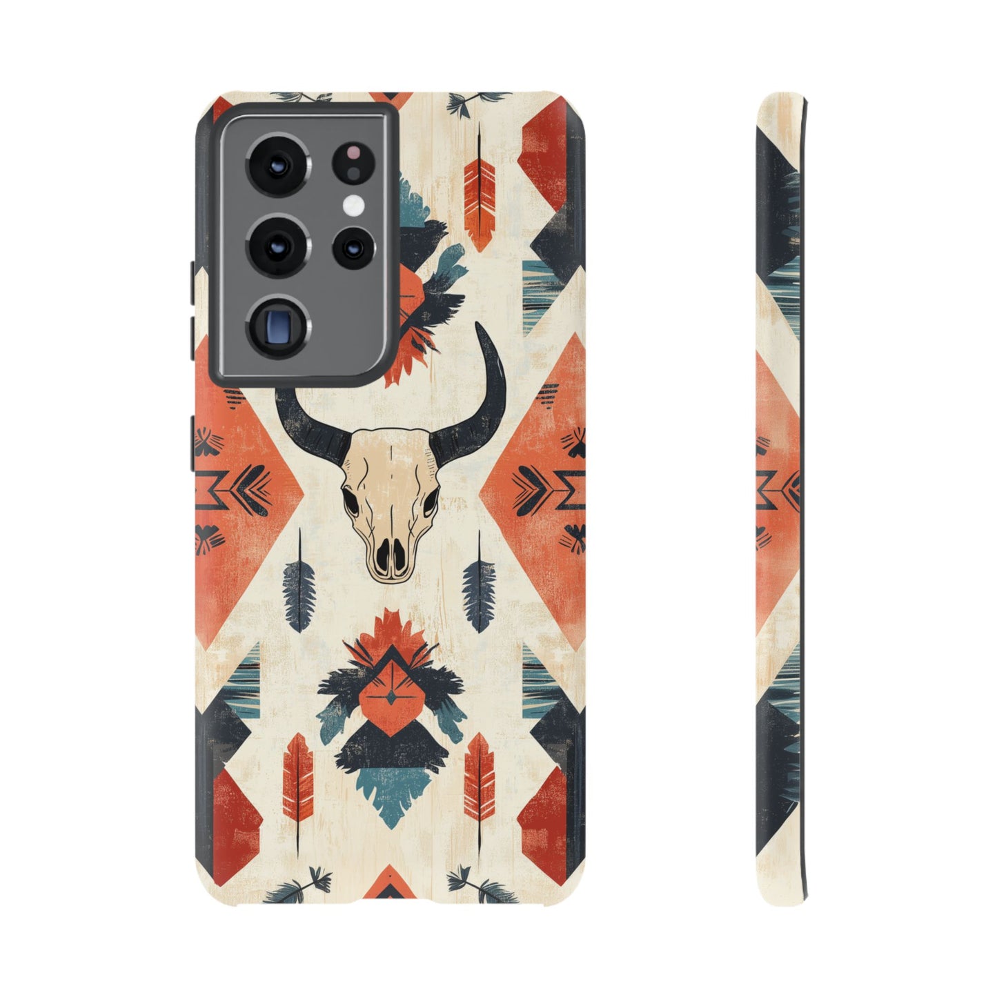 Southwestern Boho Skull Tough Samsung Galaxy Case – Durable Matte Finish, Dual-Layer Protection