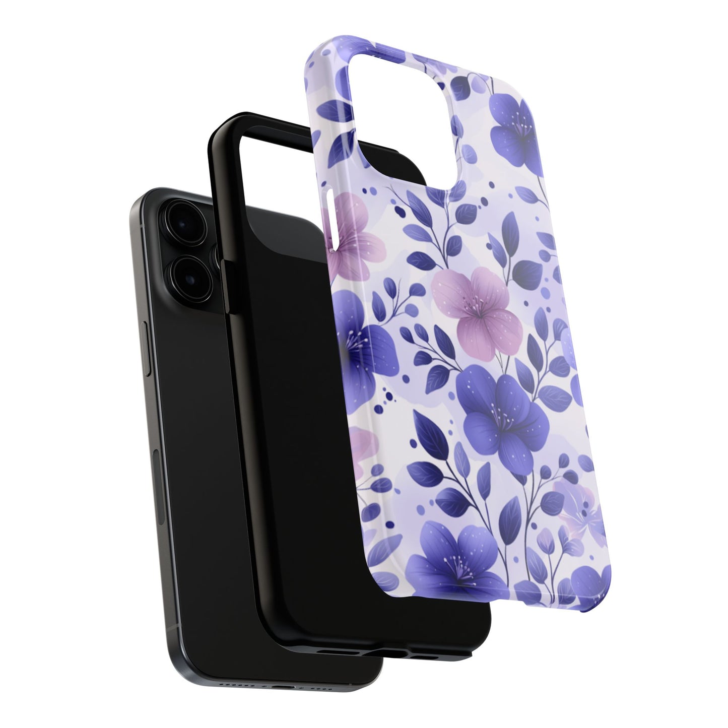 Purple Floral iPhone Case – Durable Protection with Elegant Flower Design - BOGO Cases