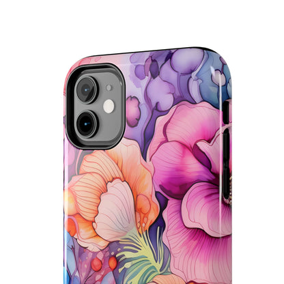 Bright Watercolor Floral Splash iPhone Series Case – Bold Artistic Design