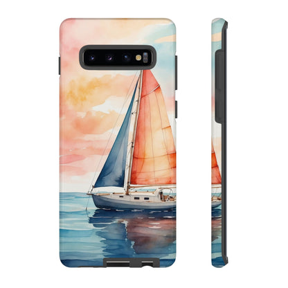 Sunset Sail Samsung Galaxy Case – Watercolor Sailboat and Sky Design