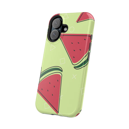 Watermelon Slice MagSafe iPhone Case – Fresh & Fun Design with Retro Geometric Pattern